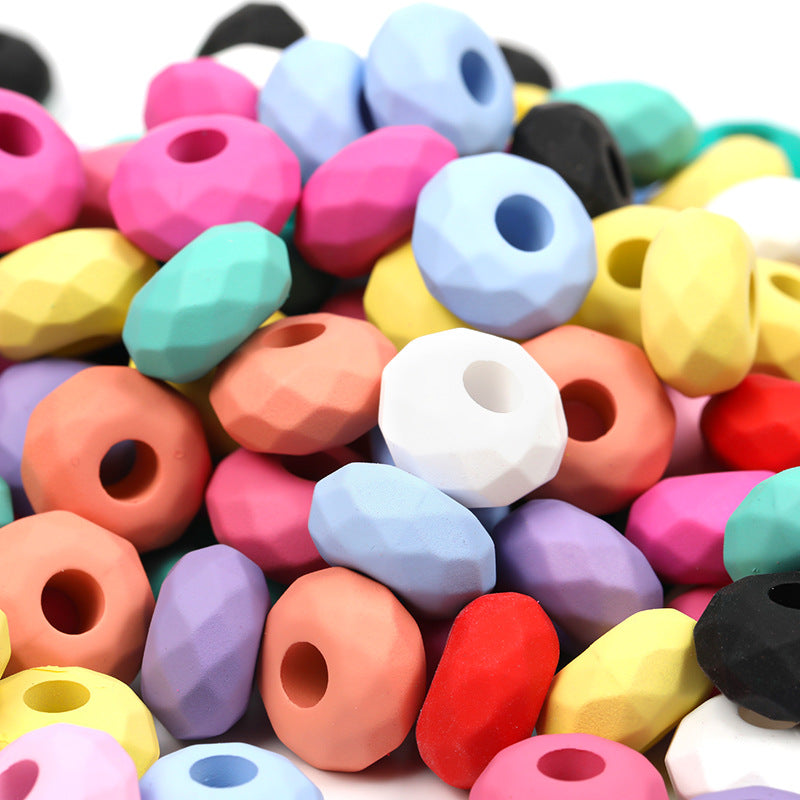Acrylic Spacer Beads 14mm Candy Solid Color Large Hole 100pcs 6