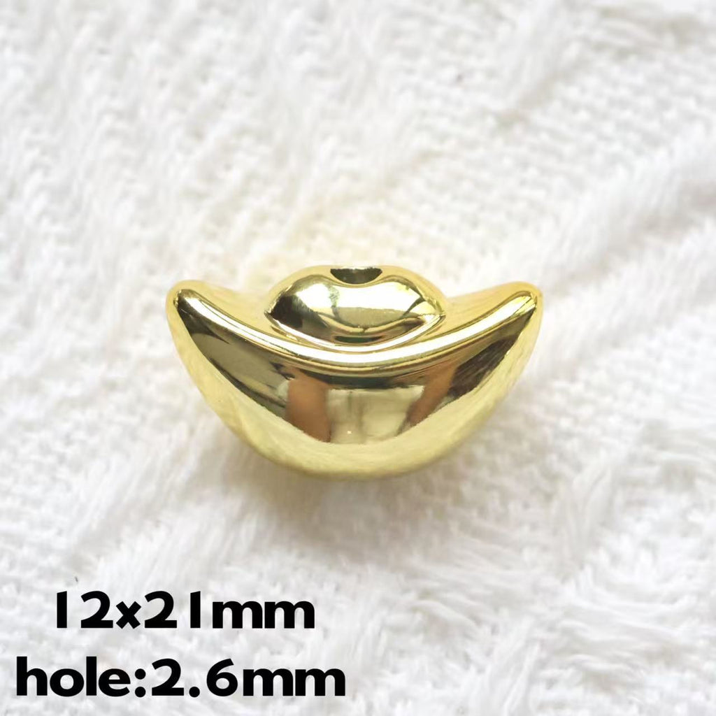 Plated Ingot Acrylic Beads 12x21mm UV Metallic Mixed Colors 20pcs 6