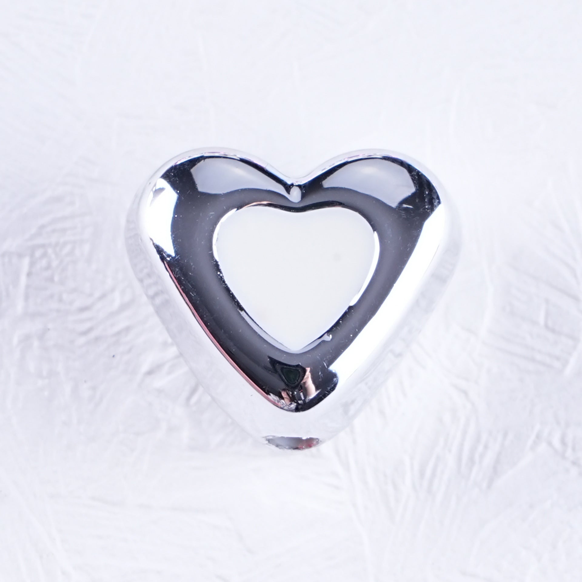 Metal Dual Color Heart Acrylic Beads 15mm Shiny Hollow 50pcs 6