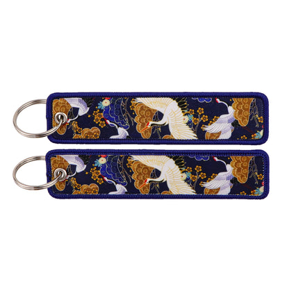 Double Sided Ukiyo Fabric Lanyard Keychain Japanese Motif 2pcs 23