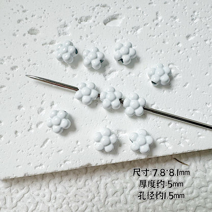 Heart Circle Floral Metal Beads Painted Solid Color Bulk 20pcs 30