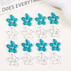 Lampwork Glass Beads Irregular Five Petal Flower Transparent 19mm 3pcs 2