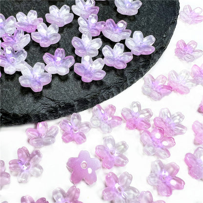 Czech Glass Beads Cherry Blossom 10mm Iridescent Pastel 50pcs 24