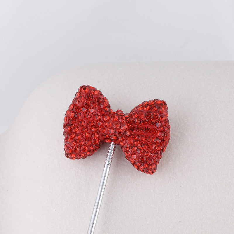 Rhinestone Bow Clay Beads 30mm Full Covered 5pcs 6