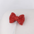 Rhinestone Bow Clay Beads 30mm Full Covered 5pcs 6