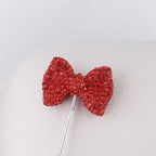 Rhinestone Bow Clay Beads 30mm Full Covered 5pcs 6