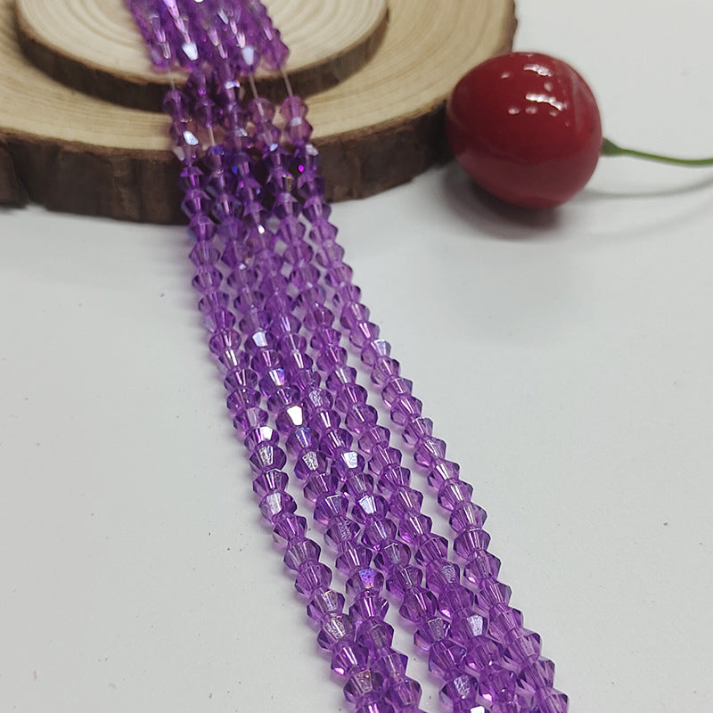Seed Diamond Glass Beads 4mm Transparent Pastel Colors 10Strands 14