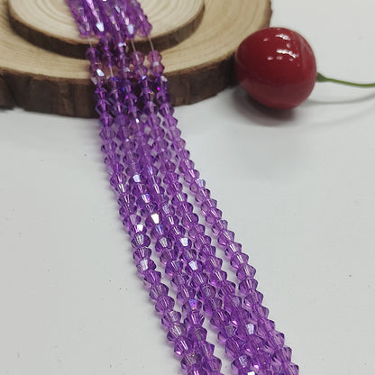 Seed Diamond Glass Beads 4mm Transparent Pastel Colors 10Strands 14