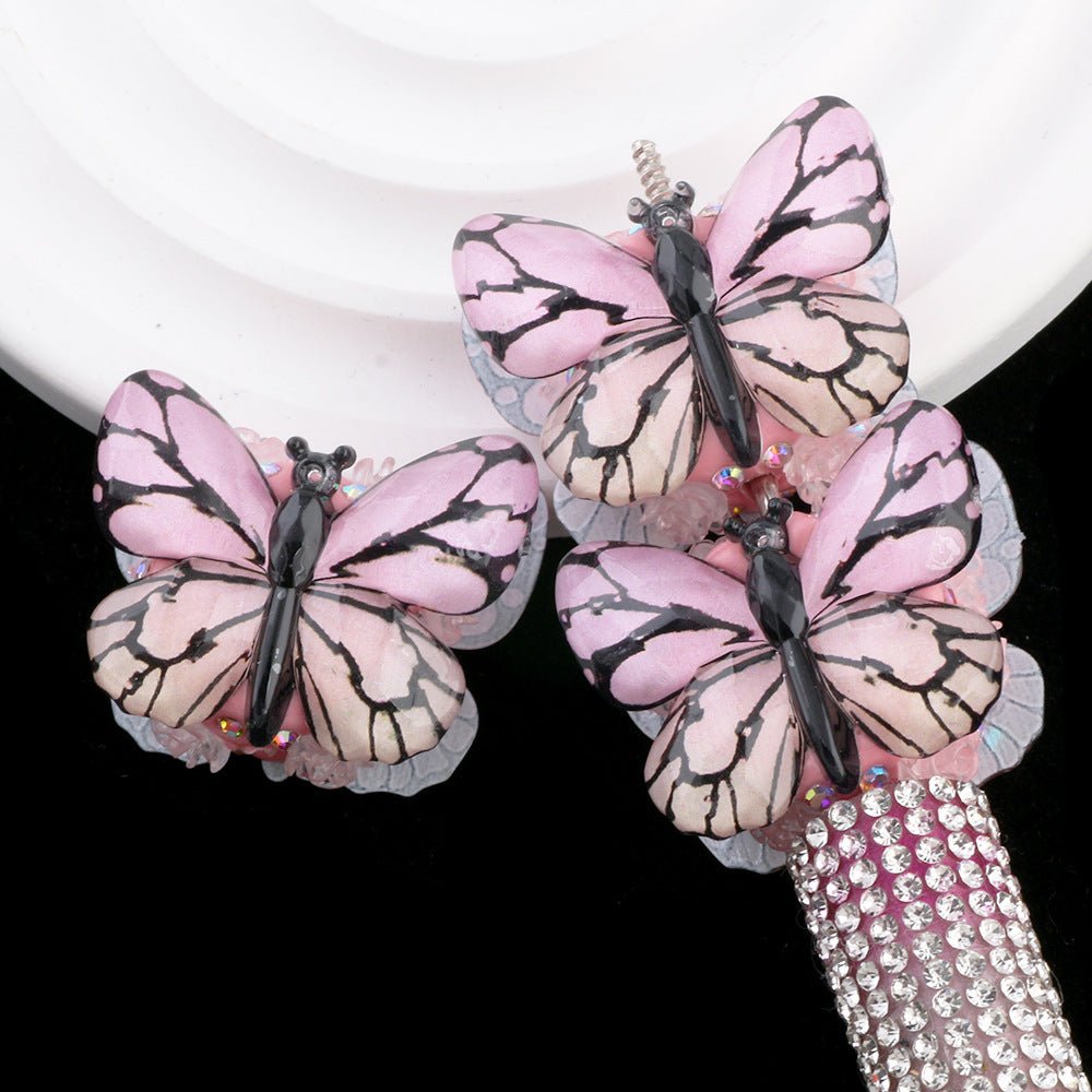 Vintage Radiant Butterfly Resin Beads 35mm Detailed Colorful 2pcs 6