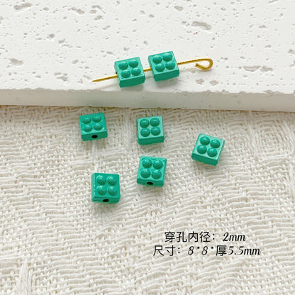 Chair and Jigsaw Metal Beads Painted Colorful Glossy 20pcs 10