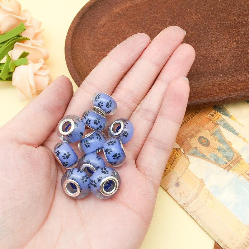 Blue Tone Resin Spacer Beads Mixed Shapes Multicolor 40pcs 7