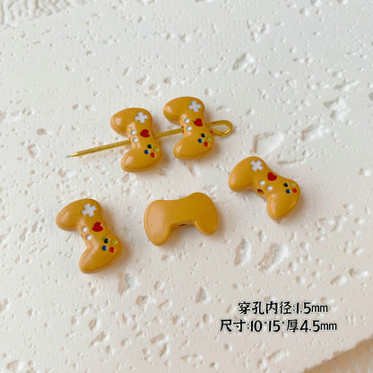 Teddy Bear and Game Controller Metal Beads Painted Alloy 10pcs 26
