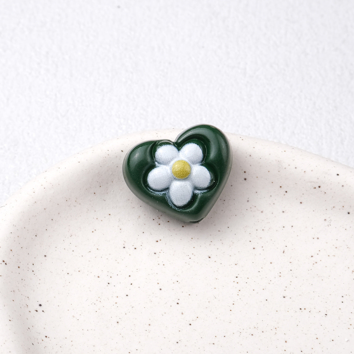 Floral Heart Acrylic Beads 21mm Colorful Mixed 50pcs 15