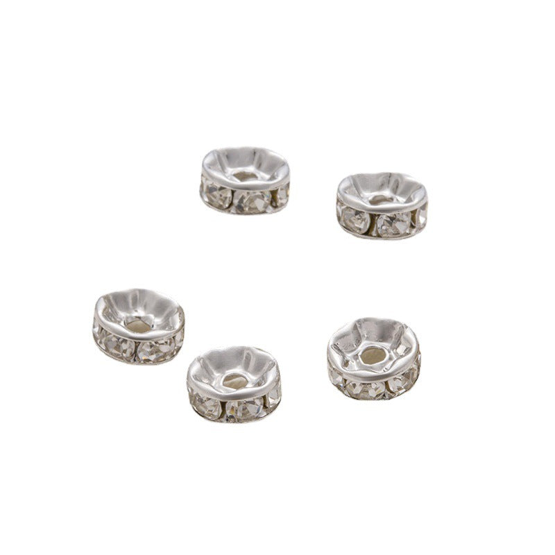 Rhinestone Brass Ripple Spacer Beads 4-10mm 100pcs 5