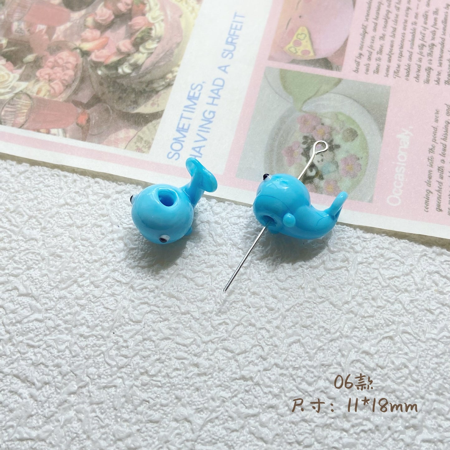 Hand Painted Animal Series Lampwork Glass Beads 1pc Adorable Characters 9
