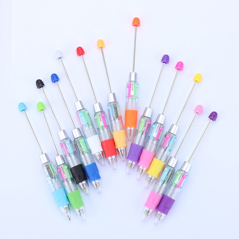 Beadable Pen Four-Color Transparent Barrel Bullet Tip 0.7 3