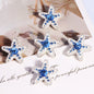 Double Sided Star Rhinestone Beads 21mm Alloy Encrusted 6pcs 11
