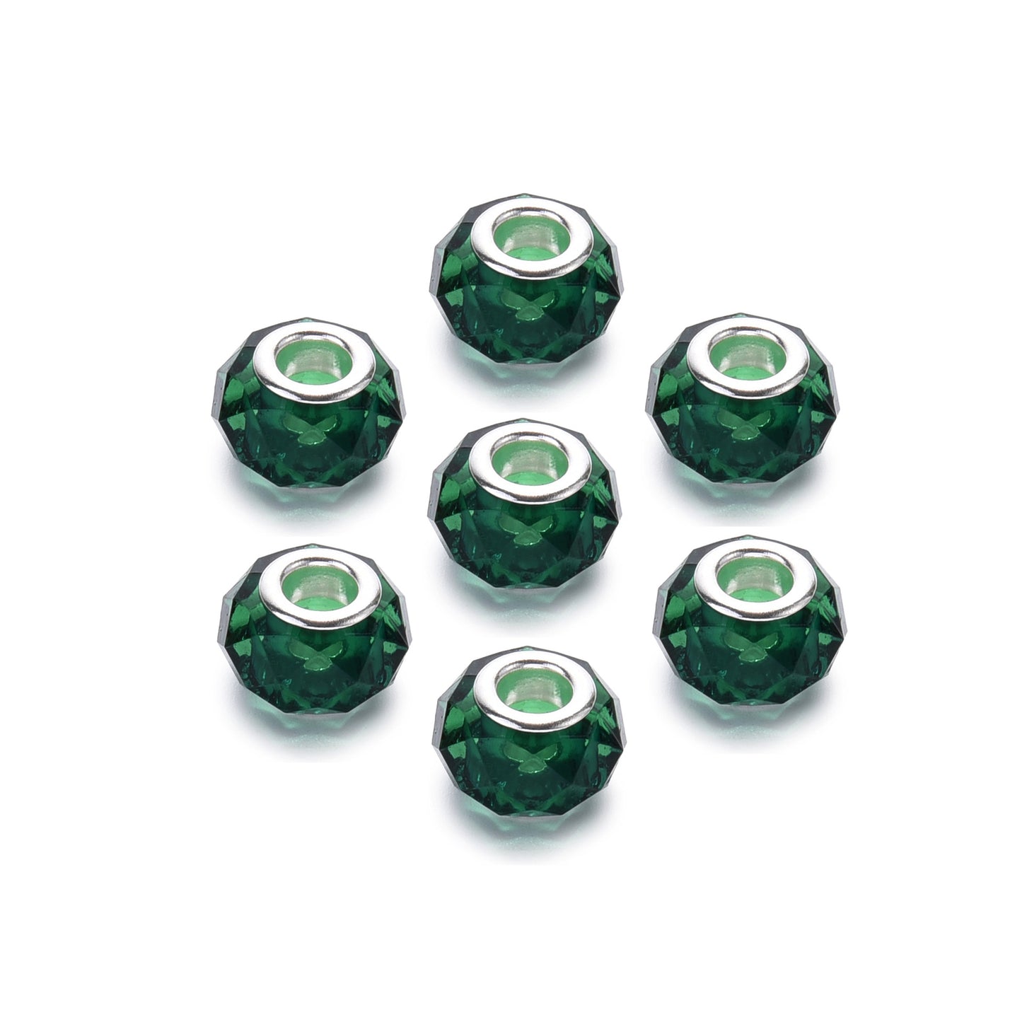 Acrylic Spacer Beads 14mm Imitation Crystal Large Hole 30pcs 19