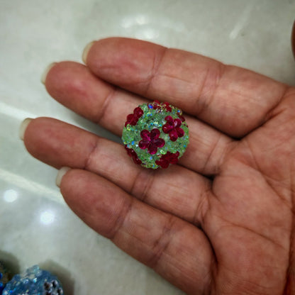 Crystal Bubblegum Beads 20mm Plum Blossom Cluster Mixed Colors 50pcs 3