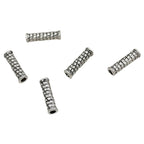 Tube Metal Beads 14mm Tibetan Silver Tone Cabled Pattern 1pc 5