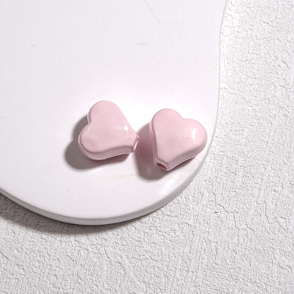 Irregular Faceted Heart Acrylic Beads 12mm Vibrant Colors 50pcs 18