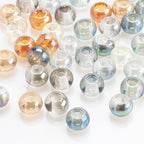 Glass Smooth Spacer Beads 8mm 10mm Large Hole Electroplated 50pcs 3
