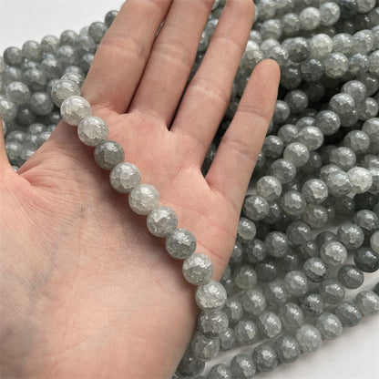 Crackle Round Glass Beads 10mm Ice Cracked Imitation Jade 40pcs 14