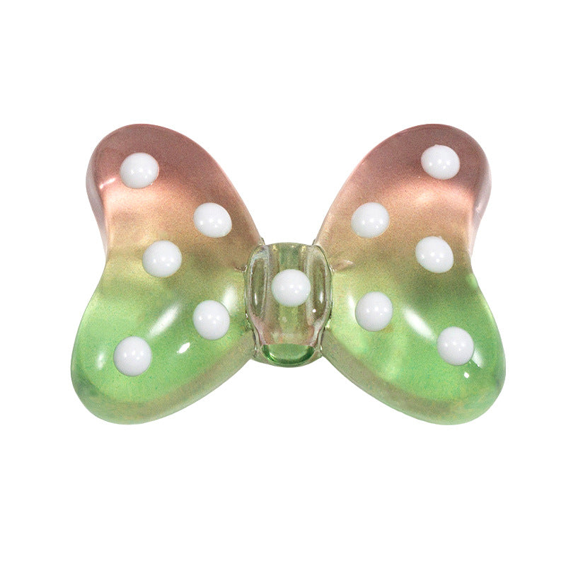 Sweet Polka Dotted Bow Acrylic Beads 29mm Colorful Mixed 10pcs 30