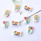 Silicone Focal Beads Summer Gnome Holding Beach Ball and Surfboard 20pcs 2