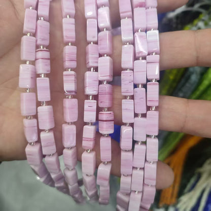 Lampwork Square Glass Beads 6x12mm Nepal Marble Texture 32pcs 14