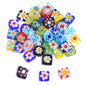 Multi Shaped Millefiori Glass Beads 7-11mm Colorful Glossy 20pcs 8