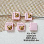 Square Teddy Bear and Luggage Metal Beads 12mm Colorful Painted 10pcs 15