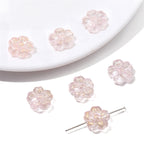 Transparent Cherry Blossom Glass Beads 14mm Gradient Pink Blue 10pcs 6