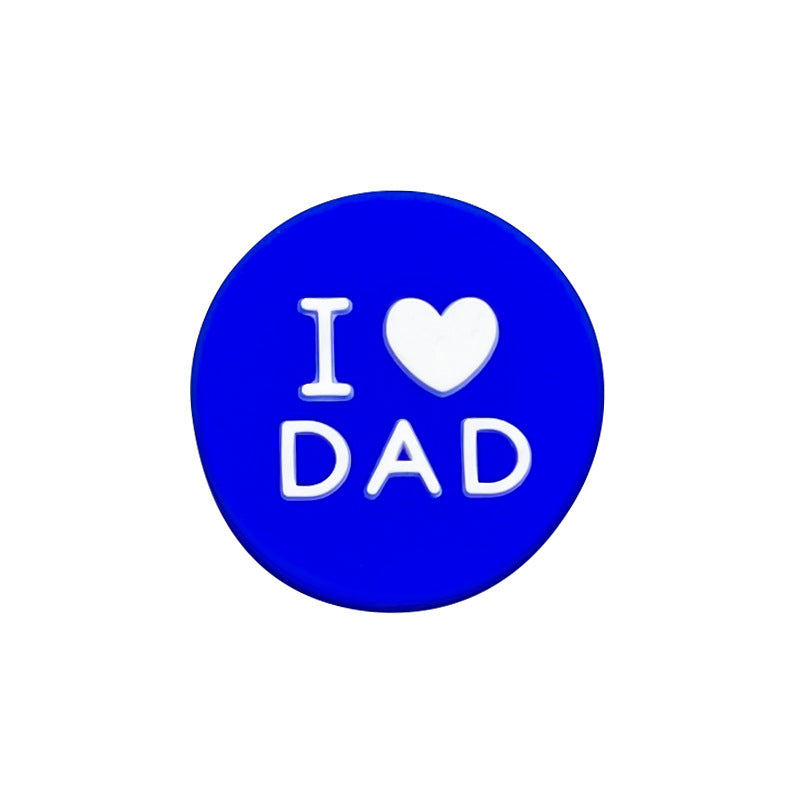 Silicone Focal Beads I Love Dad Embossed Text Solid Color 20pcs 8