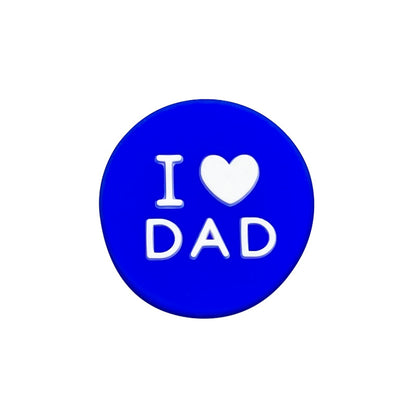 Silicone Focal Beads I Love Dad Embossed Text Solid Color 20pcs 8