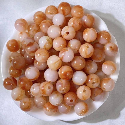 Imitation Crystal Resin Beads 10mm Round Glossy Gradient 100pcs 12