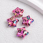 Plated Star Acrylic Beads 15mm Colored UV Plating Leopard Print 50pcs 7