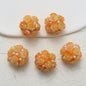 Embellished Flower Cluster Clay Beads 20mm Gradient Rose 10pcs 34