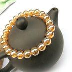 Electroplated Round Glass Beads 4-12mm Champagne Gold Metallic 2