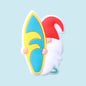 Silicone Focal Beads Summer Gnome Holding Beach Ball and Surfboard 20pcs 6