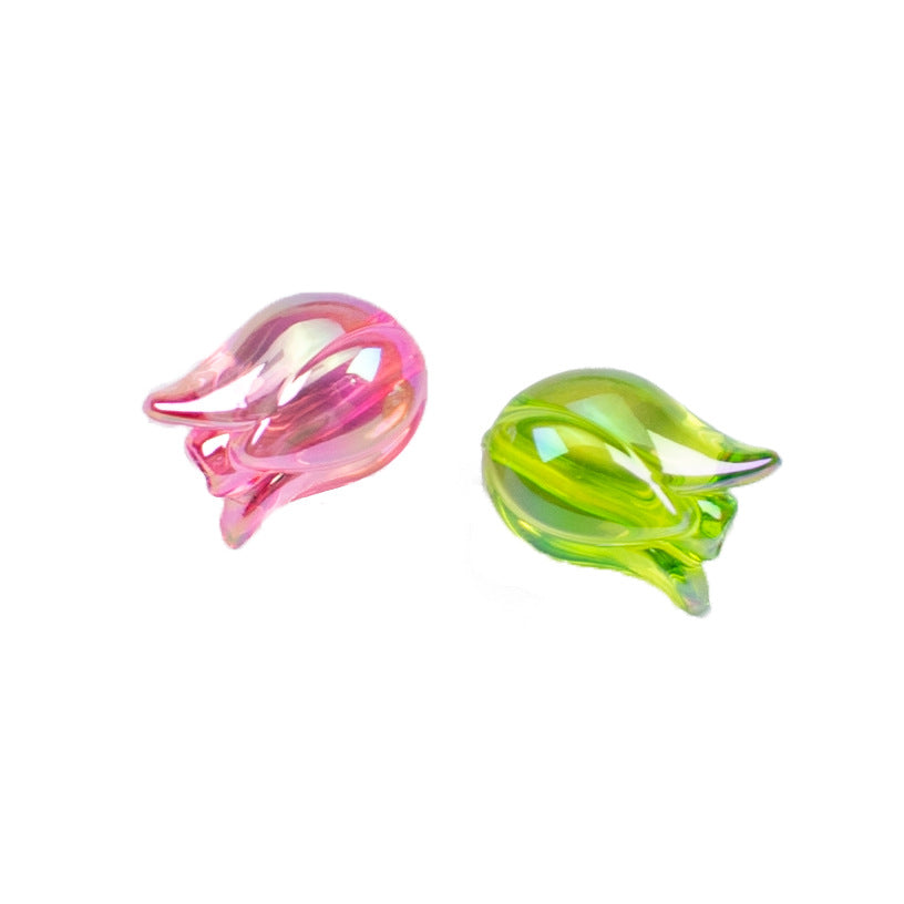 Transparent Plating Tulip Acrylic Beads 12x16mm Colorful 20pcs 5