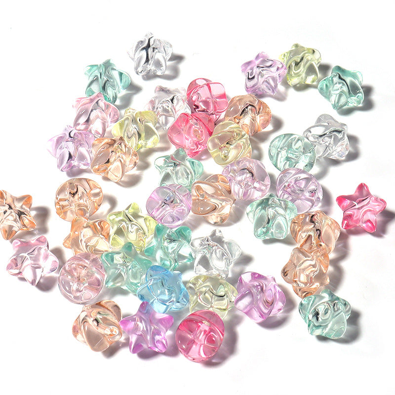 Transparent Star Acrylic Beads 11mm Pastel Colors 50pcs 5