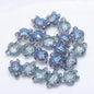 Electroplated Turtle Glass Beads 14X18mm Transparent Rainbow 20pcs 7