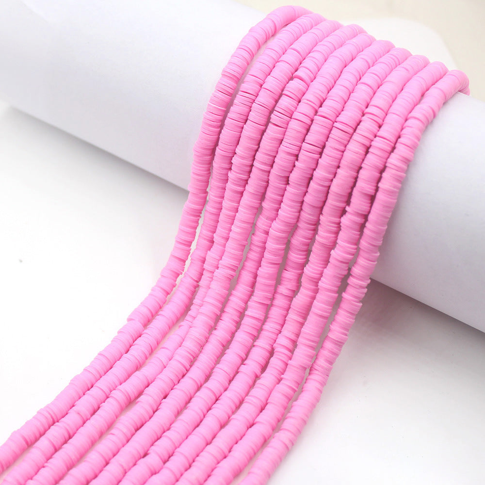 Flat Clay Beads 6mm Solid Color Polymer Spacer Beads 10strands 25