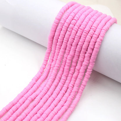 Flat Clay Beads 6mm Solid Color Polymer Spacer Beads 10strands 25