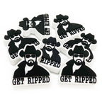 Silicone Focal Beads Man Wearing Hat and Sunglasses GET RIPPED 20pcs 3