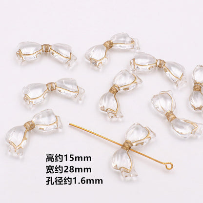 Vintage Baroque Flower Acrylic Beads Gilded Transparent 10pcs 20