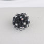 Flower Pattern Rhinestone Bubblegum Beads 15mm Polymer Clay 10pcs 9
