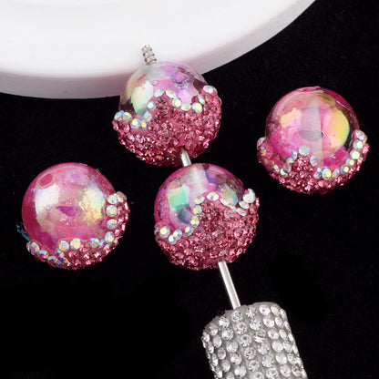 Embellished Bubblegum Beads 20mm Crown Claw Rhinestone Cloud Glossy 6pcs 9