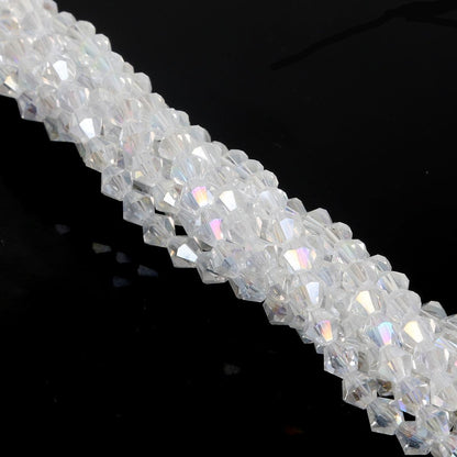 Electroplated Faceted Glass Beads 6mm Transparent Mixed Colors 45pcs 24